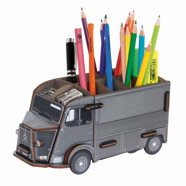Pot à crayons Citroën-HY en gris.