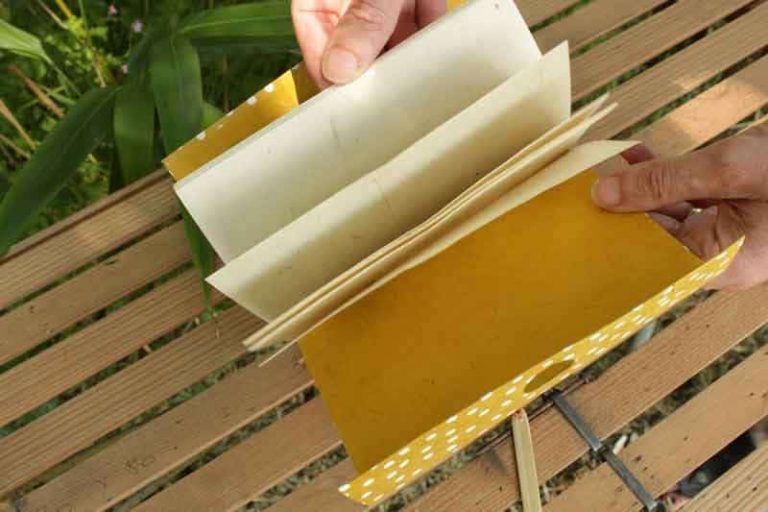 Exemple d'un carnet de notes Escapade Bambou, ouvert.