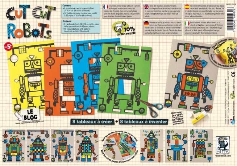 Cut Cut Robots- Loisirs créatifs pour enfant, tout seul ou en groupe! Mitik (France).