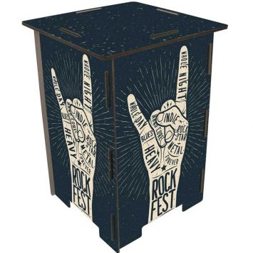 Tabouret/ Table d'appoint "Rock-Festival" en bois recyclé. WERKHAUS