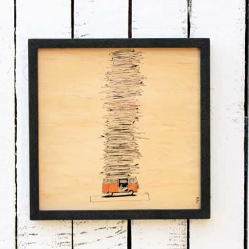 Poster AVEC CADRE en bois d'érable du Jura. 30 x 30 cm. FRANCE.