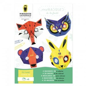 Kit créatif 4 Masques Animaux de la Forêt (DIY). France.