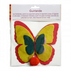 Guirlande "Papillons" en papier Lokta. Lamali.