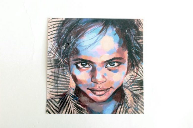 "Assayta- Ethiopie". Carte postale, sur Papier d'art. Stéphanie Ledoux.
