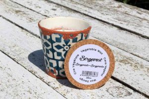 Bougie artisanale Bergamote + pot réutilisable. Fait main. Espagne.
