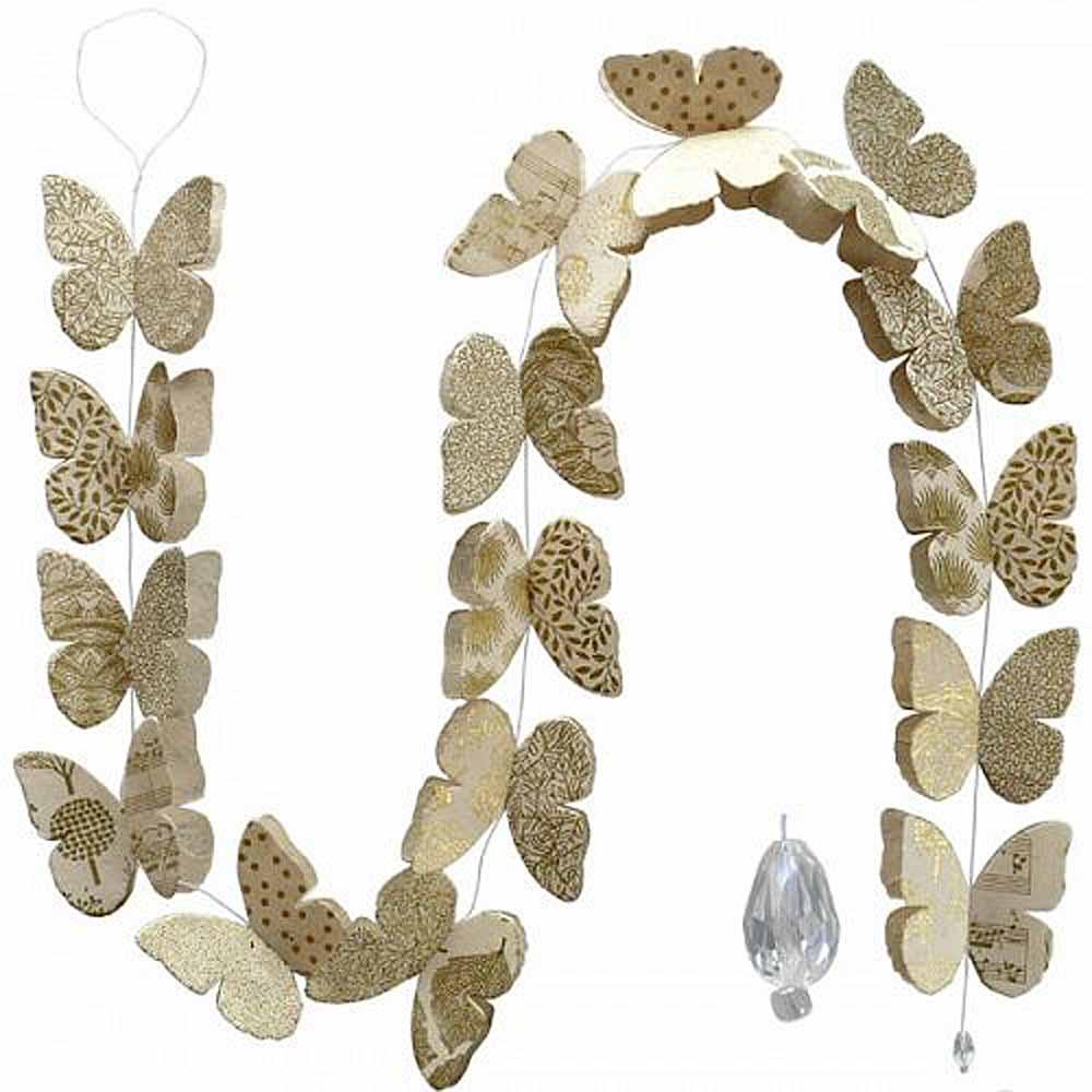 Lot De 4 Guirlandes Papillons 3D Violet – Longueur 3 M, Papillons 12x8 Cm, Décoration Mariage, Anniversaire, Fête