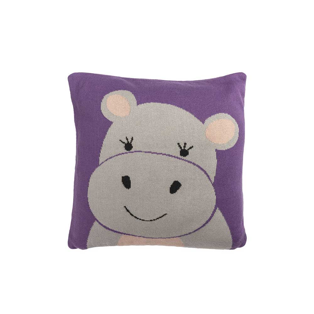 Coussin enfant Hippo. Coton bio GOTS