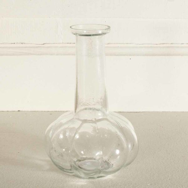 Vase vintage transparent. Fait main en verre recyclé.