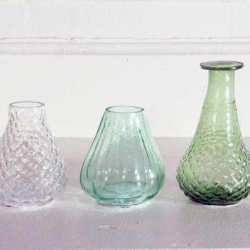 Mini vases en verre recyclé. Fait main.