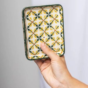 Porte-savon Art Déco" en céramique. Peint à la main.